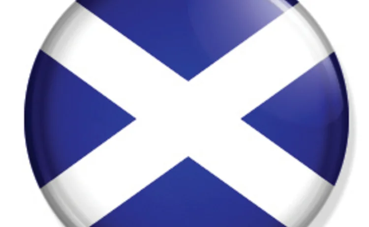 Scotland flag on round button
