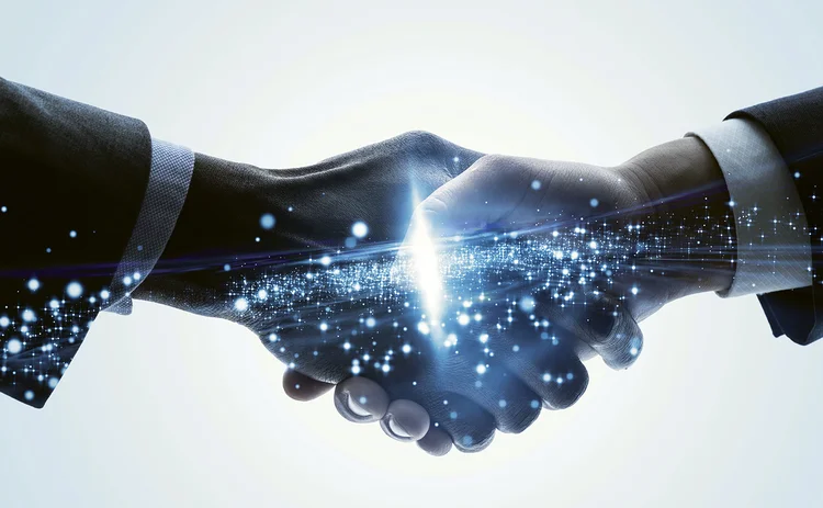 Deal -digital handshake concept