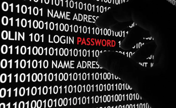 A concept image showing a password being stolen from a computer screen