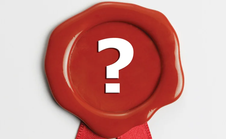 Wax seal with question mark