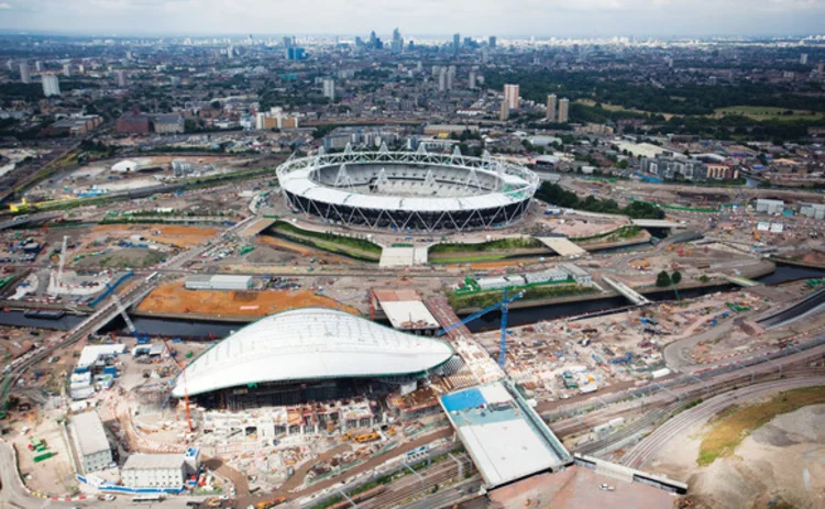 The Olympic Park being built in Stratford East London