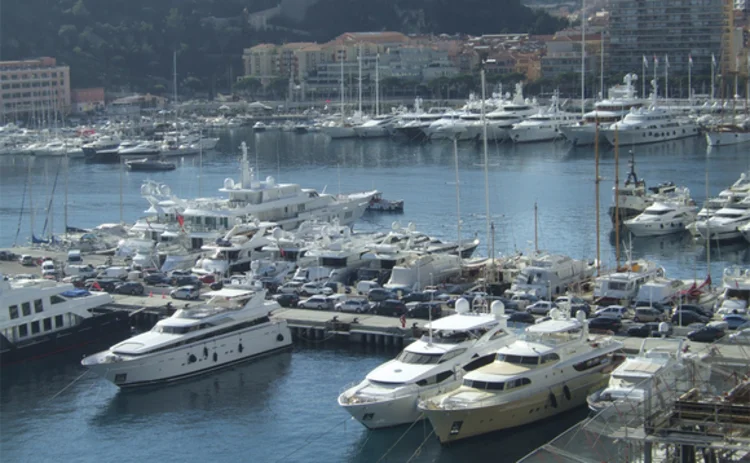 Monaco's Port Hercule filled with yachts