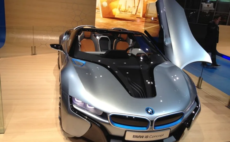 BMW shows off its i8 concept supercar the i8 spyder in Detroit