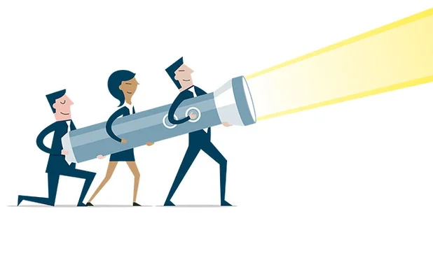 Torch spotlight shining a light