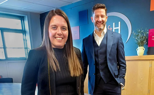 Kally Shane, head of H&H Insurance Brokers with Richard Rankin, CEO of H&H Group.