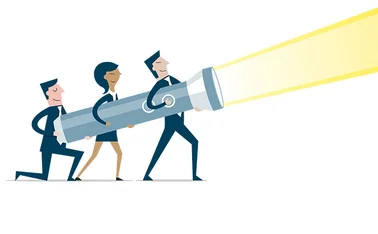 Torch spotlight shining a light