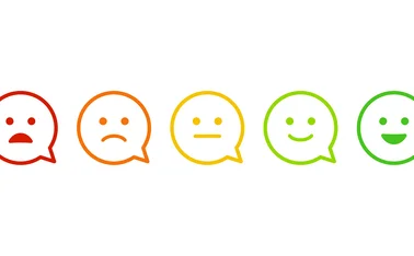 Speech balloon and facial emotion icon - stock illustration