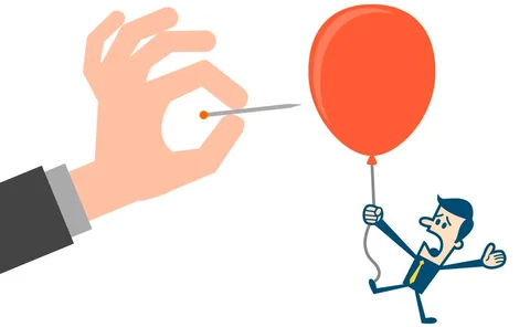 Balloon pin businessman illo