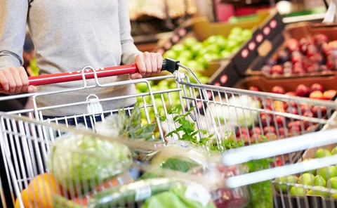 Trolley in supermarket