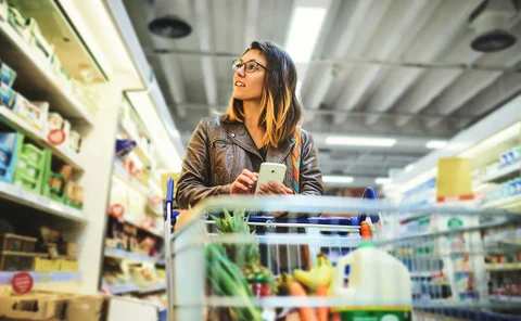 person shopping in a supermarket