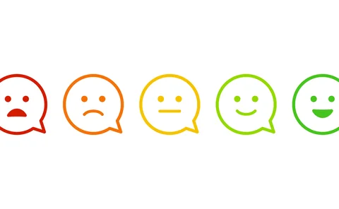Speech balloon and facial emotion icon - stock illustration