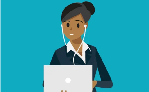 Image of person on computer