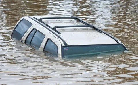 Submerged car
