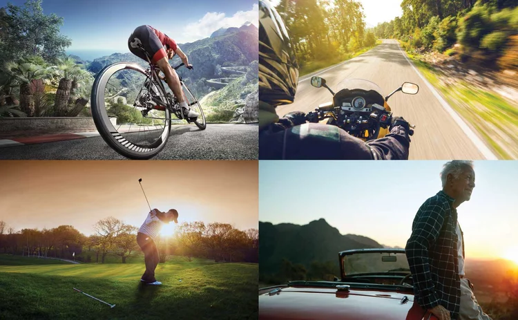 In-depth cycling classic car motorhome motorbike