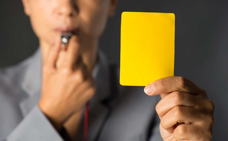 Fine yellow card booking
