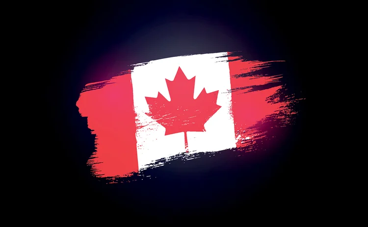 Canadian flag_splash style on black background