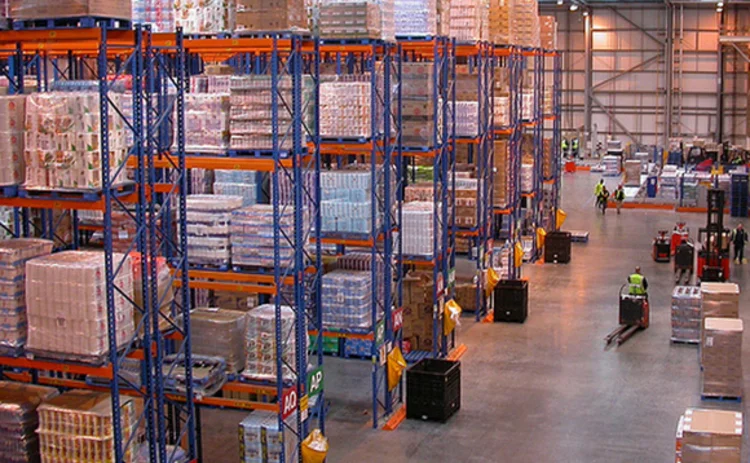 The interior of a big warehouse