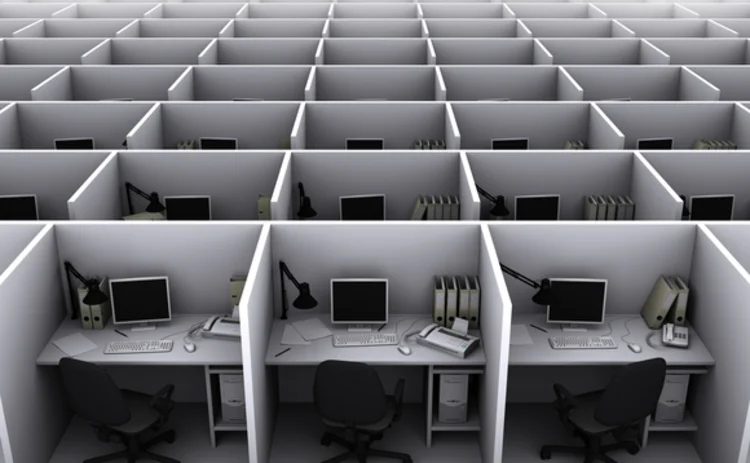 Empty office cubicles