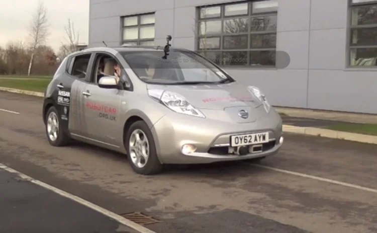 The 'RobotCar' is able to travel without driver input and can detect potential hazards up to 60 metres away