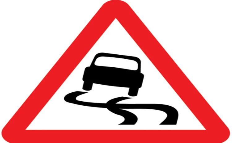 Road sign car warning