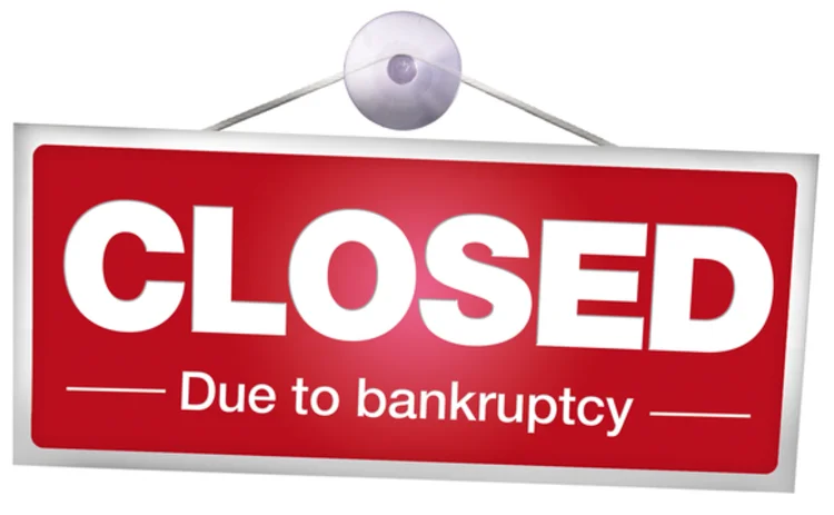 Closed sign - bankruptcy