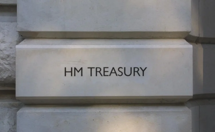 A HM Treasury sign