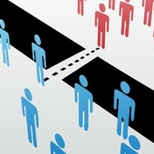 Concept image of people merger