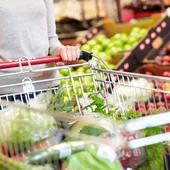Trolley in supermarket